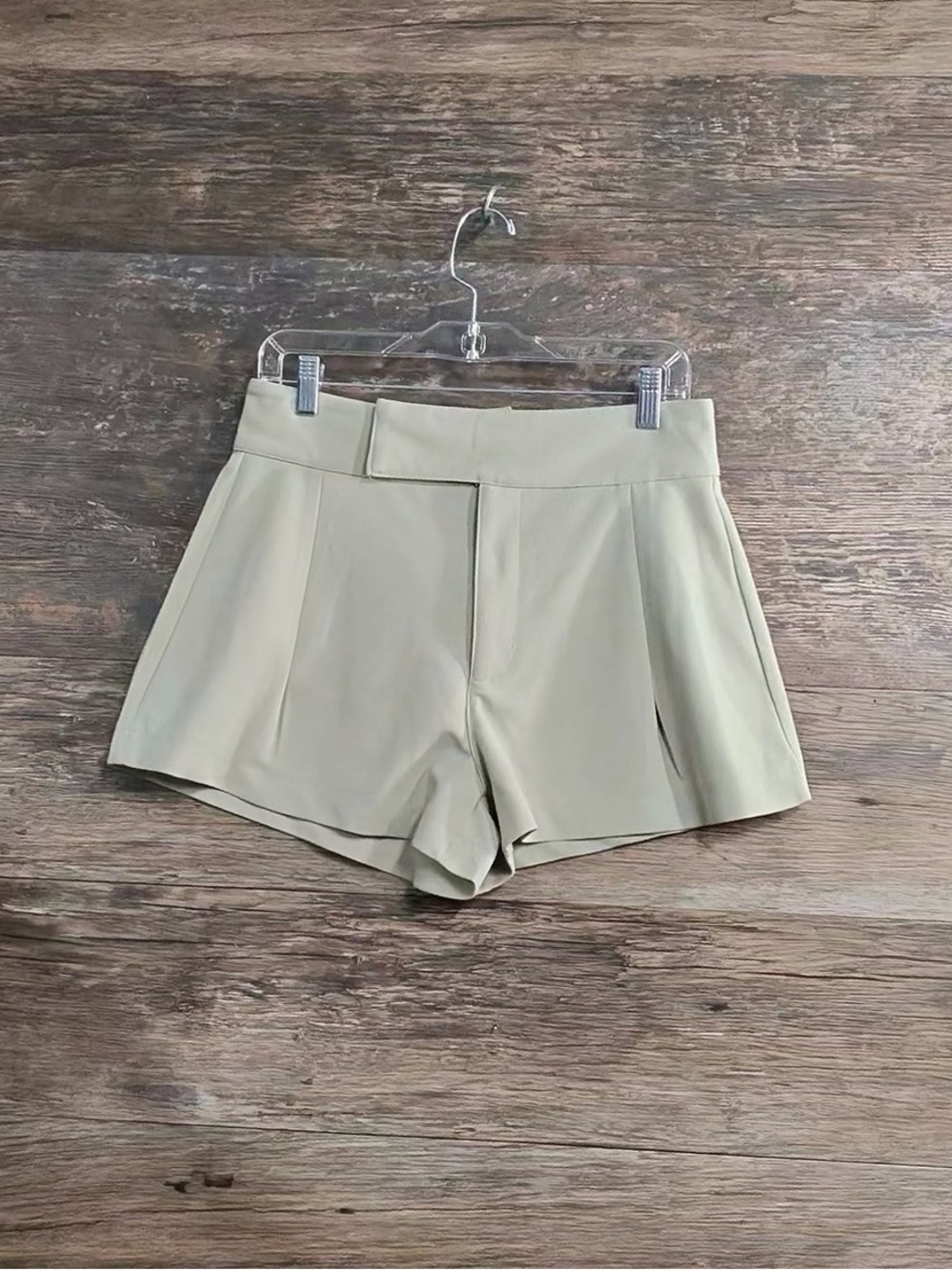 Sincerely Jules Cream High-Waist Pleated Dress Shorts